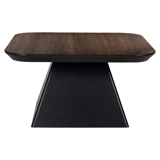 Masuta de cafea Patrata din Furnir de stejar Maro si MDF Negru L70xH35cm Bonvoy