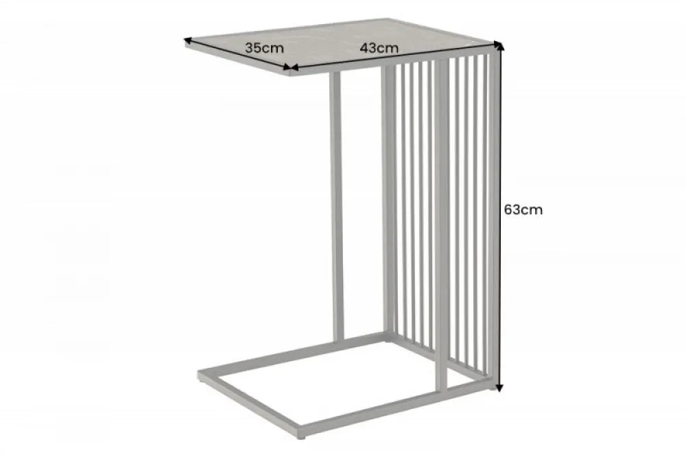 Masuta laterala Dreptunghiulara din MDF Negru si Metal Negru L43xH63cm Architecture