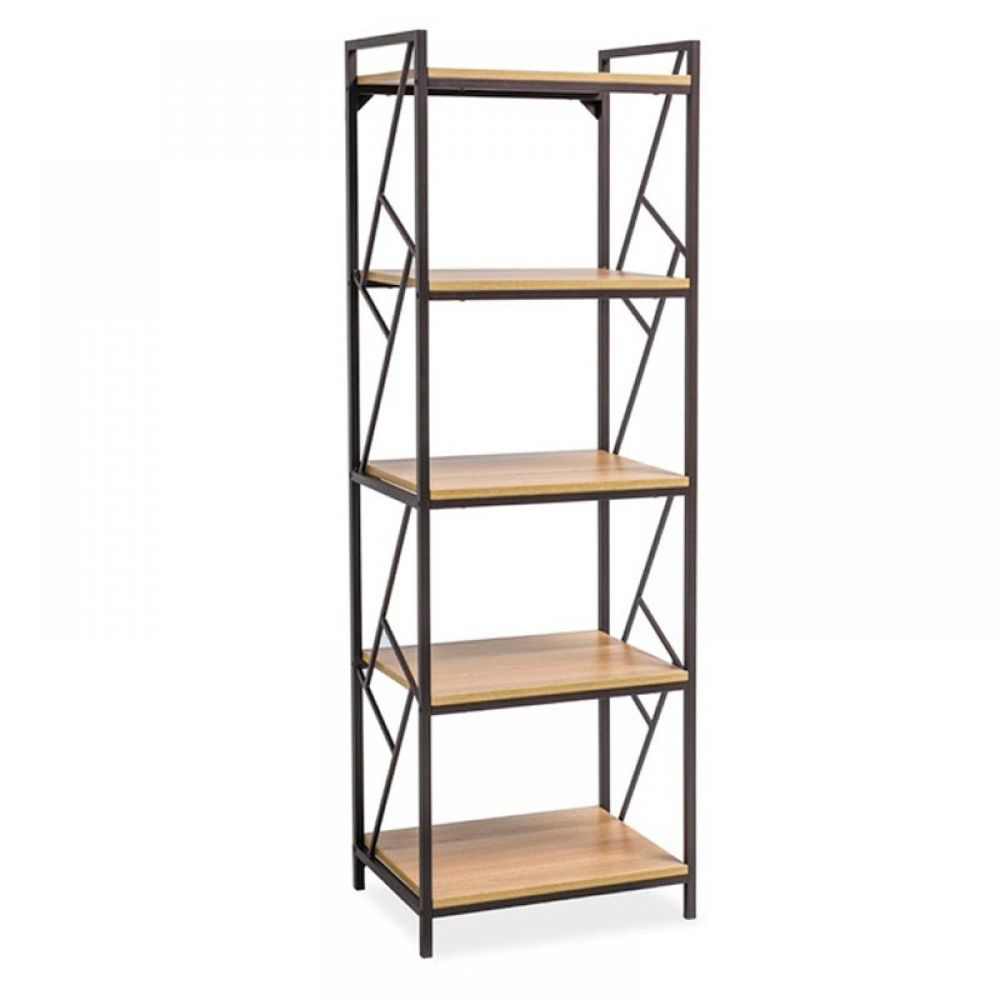 Raft din MDF si Metal Maro/Negru ROYAL L60xH180cm