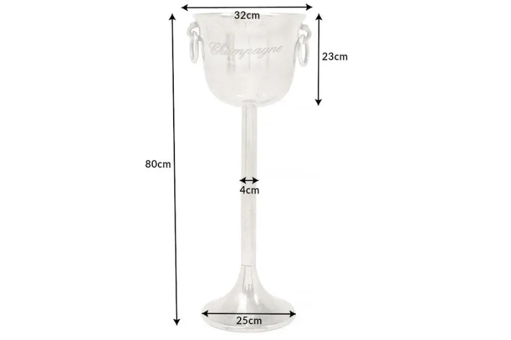 Frapiera inalta din Metal Argintiu H80xD29cm Champagne