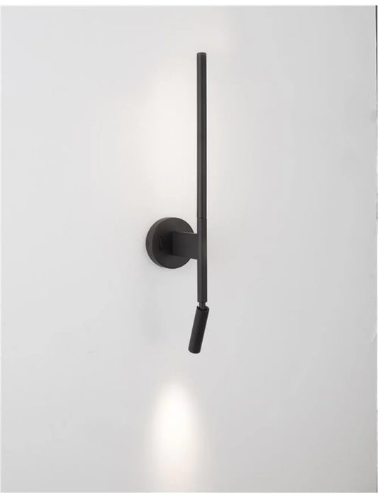 Aplica de perete structura din Aluminiu Negru si abajur din Acrilic Alb H55xL2cm IP20 9W 520lm 3000k HANDY