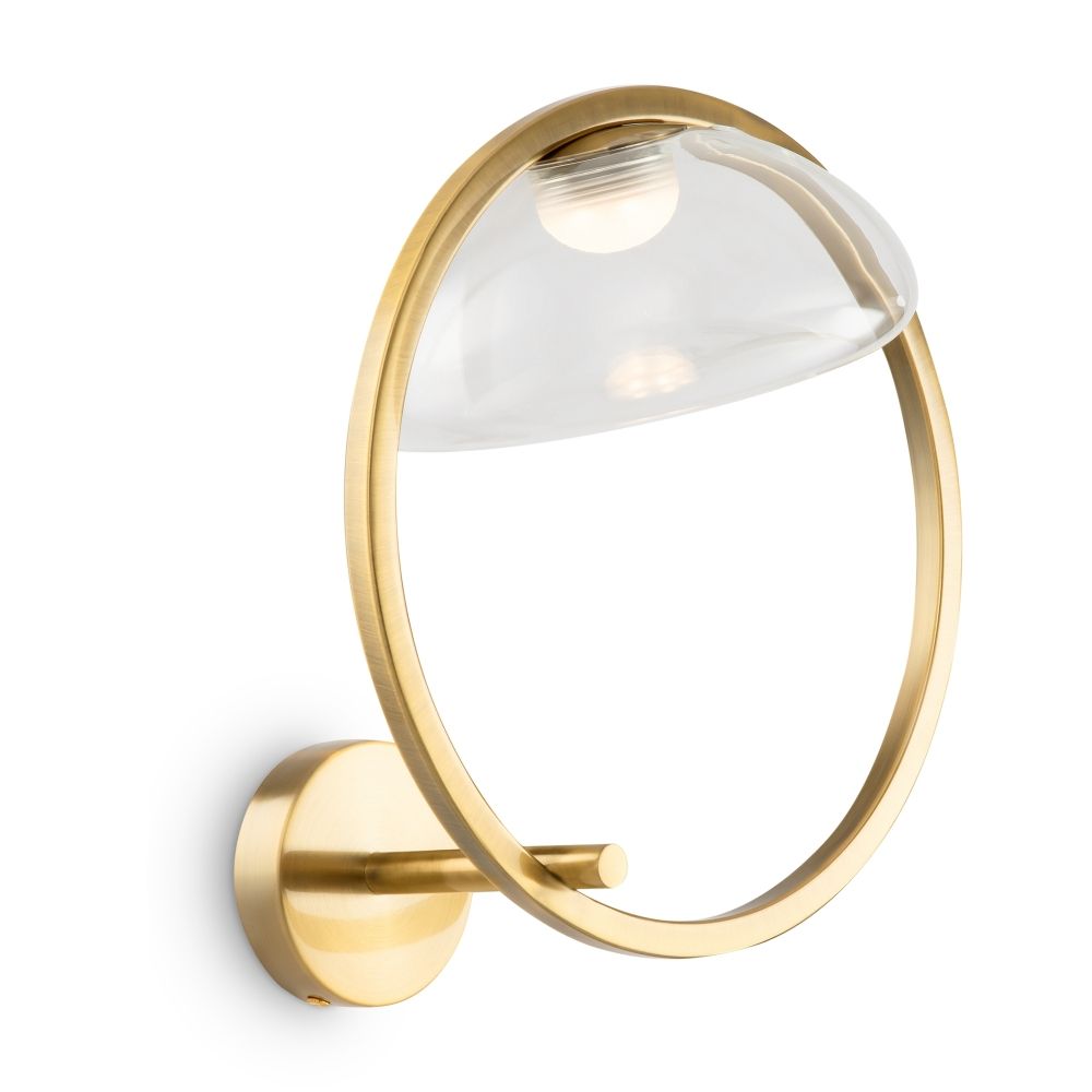 Aplica de perete Metal si Sticla Alama/Transparent D32xH35cm Lunare