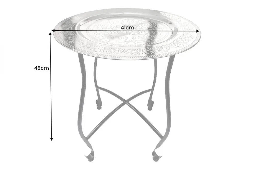 Masuta laterala cu blat detasabil din Metal Negru L41xH48cm Marrakesh