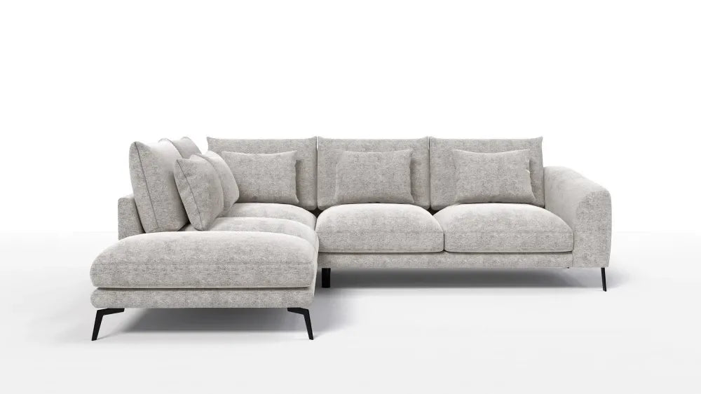 Coltar in forma de L tapitat cu Chenille Bej Sajma 15 L292x228cm Aspen