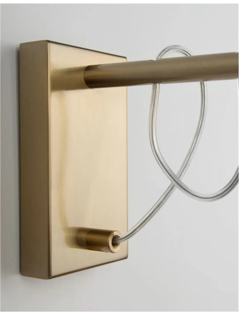 Aplica de perete structura din Metal Auriu si abajur din Sticla Transparent H40xL18cm IP20 MOND