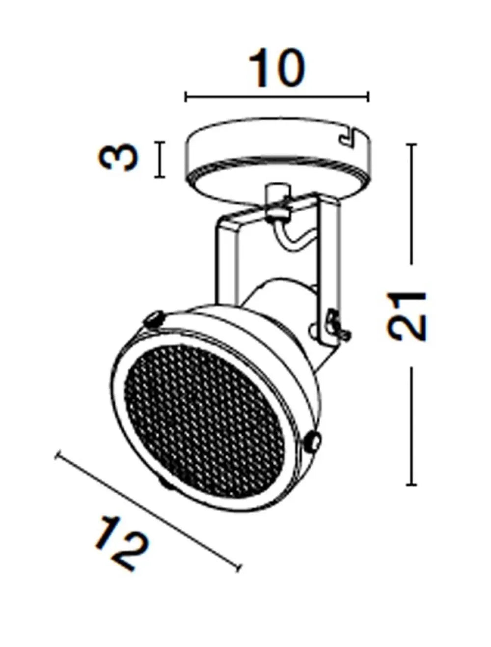 Aplica de perete structura din Metal Negru si abajur din Metal Negru H21xL12cm IP20 RUVI