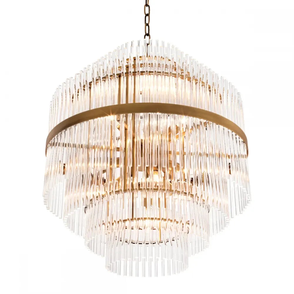 Candelabru din Metal Alama si Sticla Transparent H68xD60cm East Eichholtz