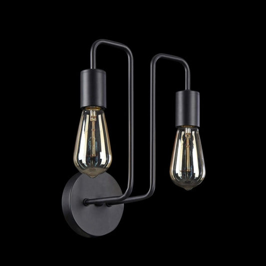 Aplica de perete din Metal Negru cu 2 becuri L25x17xH31cm Gilbert