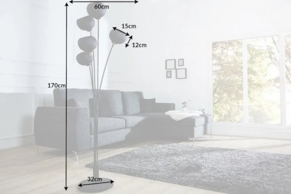 Lampa de podea din Metal Negru H170xL60cm Magma