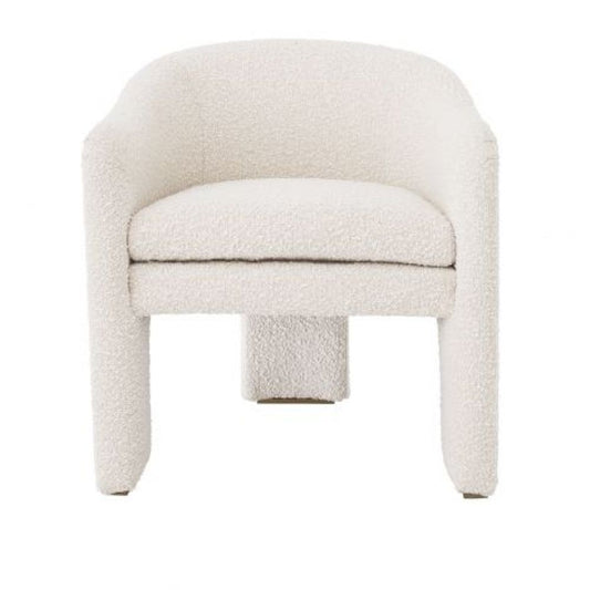 Fotoliu Pebbles Eichholtz tapitat cu Stofa Boucle Crem cu baza din Otel inoxidabil Auriu H69xL66xA67cm