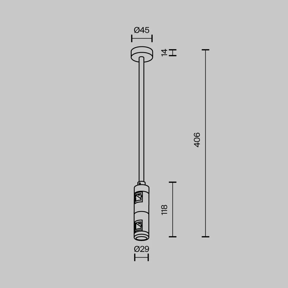 Suport mediu dublu de tavan 300 mm Flarity din Aluminiu Alama