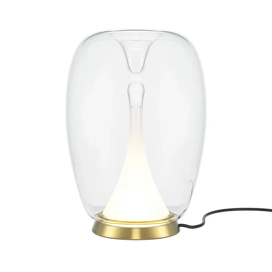 Veioza din Aluminiu Auriu si Sticla Transparent H27.2xD20cm Splash