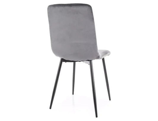 Set 2 scaune din Catifea Gri si Metal Negru Hx91Lx45xAcm Daren