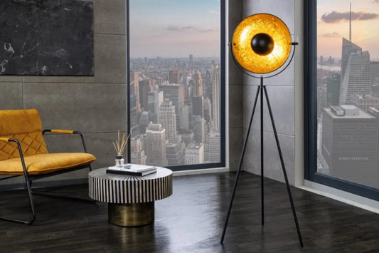 Lampa de podea din Metal Negru/Auriu H145xL65cm Studio