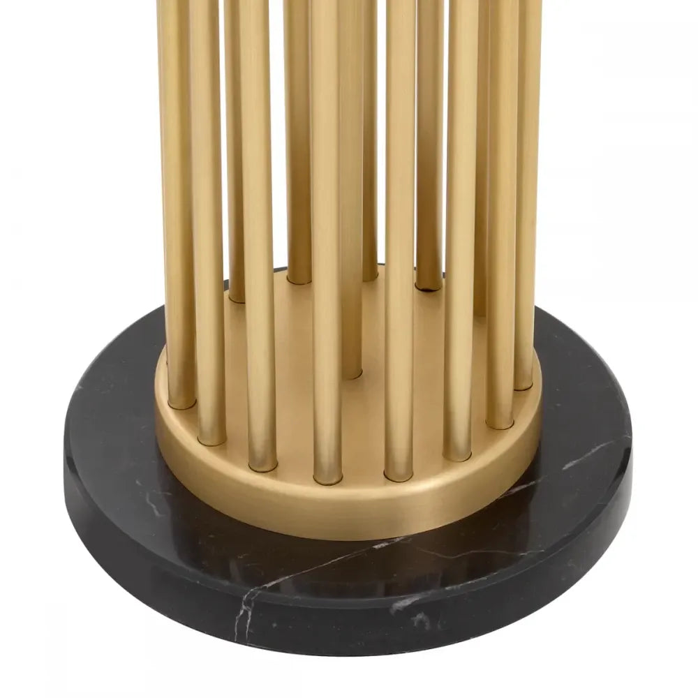 Lampa de podea din Metal/Marmura Alama si Textil Negru H188xD55cm Condo Eichholtz