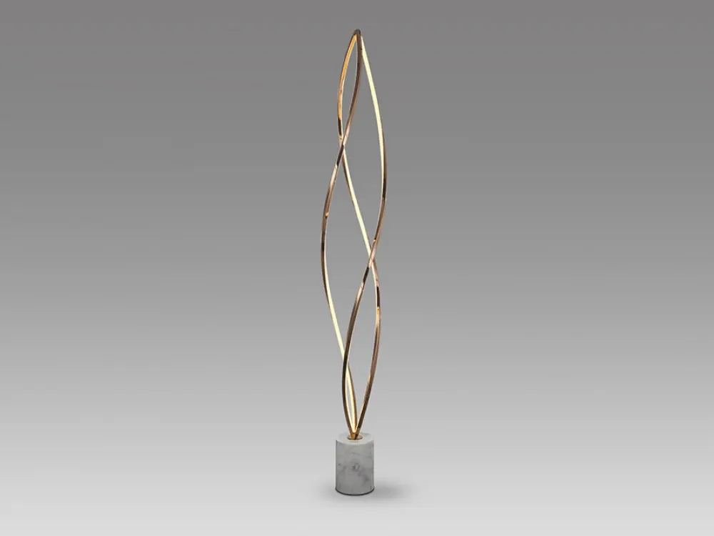 Lampa de podea din Metal Rose gold cu baza din Marmura alb H133xD22cm Adele
