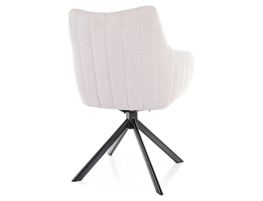 Scaun tapitat cu Stofa Brego 22 Bej deschis cu picioare din Metal Negru H86xL61xA44cm Azalia