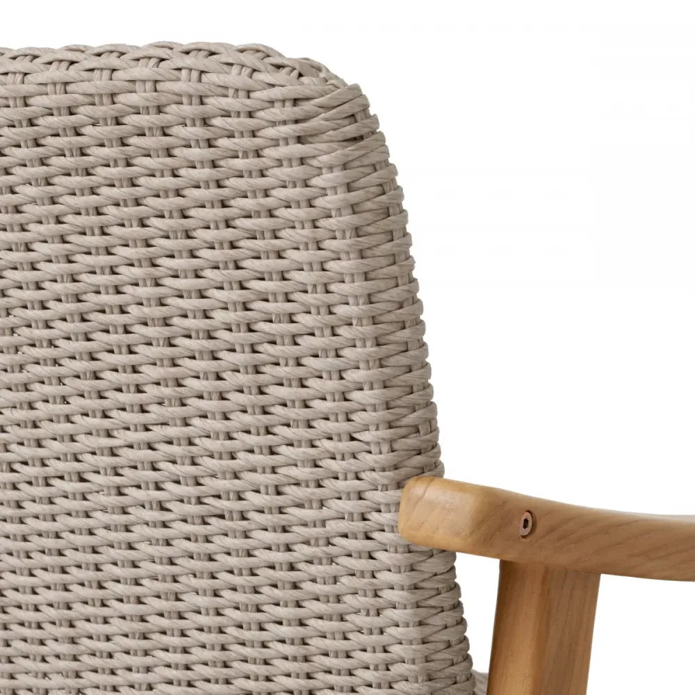 Scaun de exterior din Lemn de tec Maro si Polietilena Maro taupe H89xL58.5xA62cm Honolulu Eichholtz