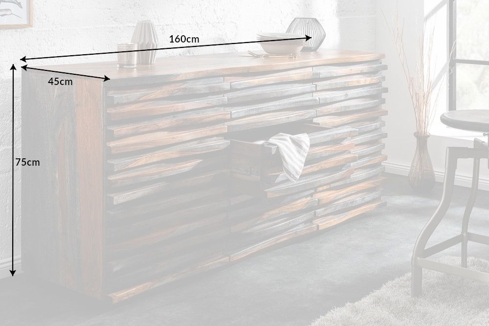 Comoda din Lemn masiv de palisandru Maro Fum L160xH75cm