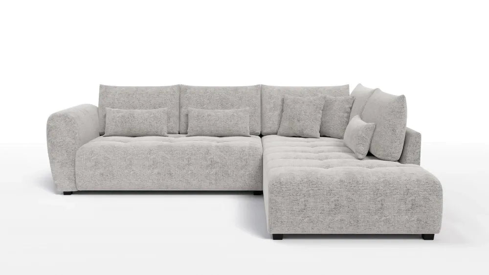 Coltar in forma de L tapitat cu Chenille Bej Sajma 15 L299x234cm Trezzo