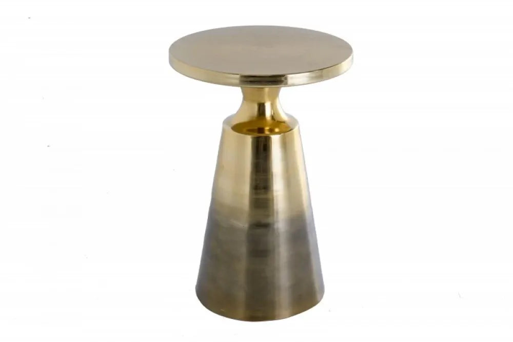 Masuta laterala Rotunda din Metal Auriu D38xH57cm Abstract