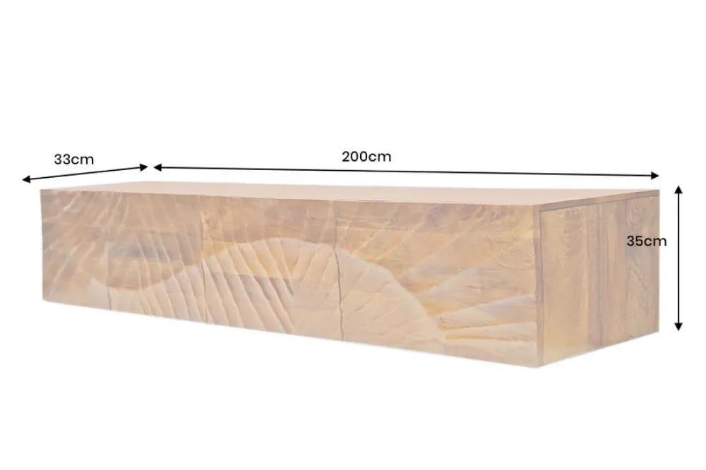 Comoda TV suspendata din Lemn de mango Maro L200xH35cm SCORPION