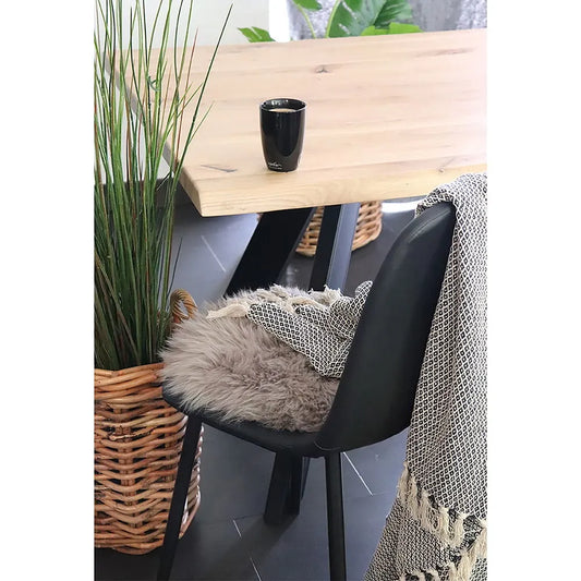 Blanita decorativa pentru scaun Maro deschis D35cm Lambskin