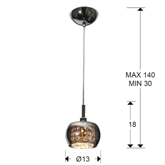 Pendul cu inaltime reglabila din Cristal Transparent D13xH140cm Arian
