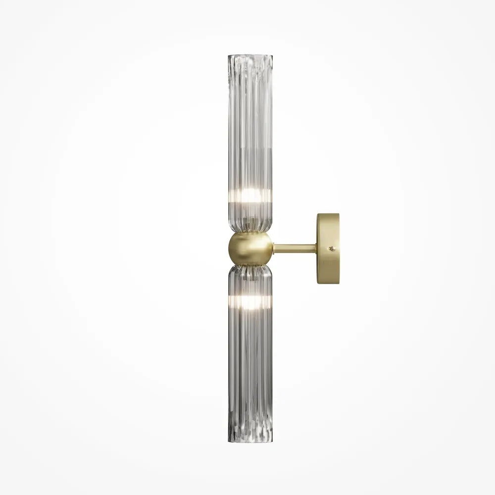 Aplica de perete din Metal Auriu si Sticla Gri H43.5xL12.5cm Antic