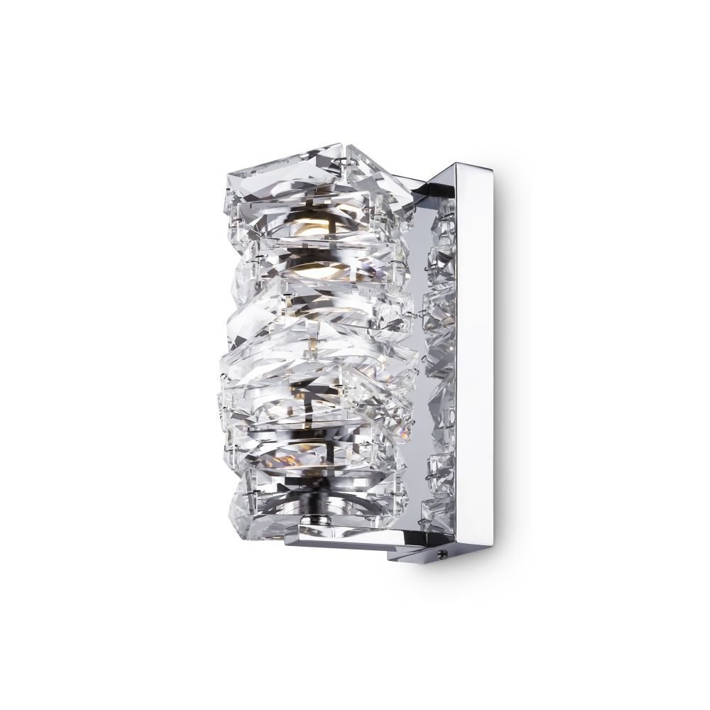 Aplica de perete Metal si Sticla Argintiu/Transparent L15xH24cm Coil