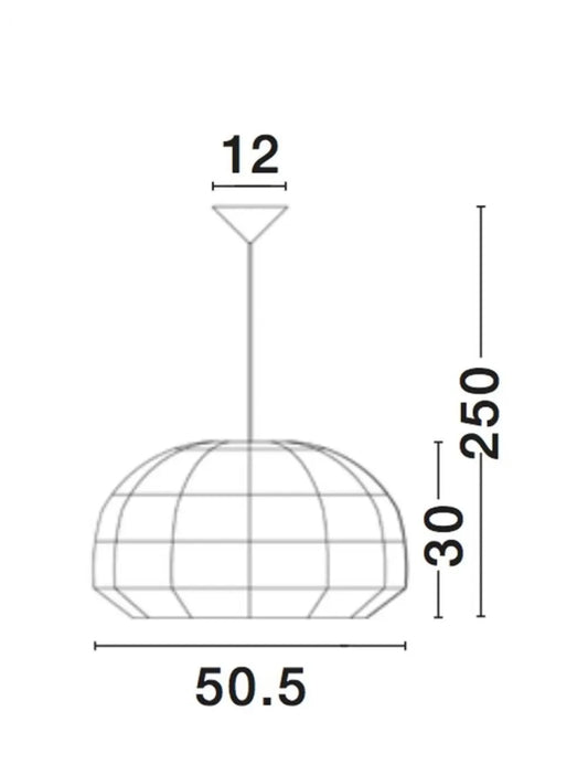 Pendul structura din Metal Alb si abajur din Ratan Crem H250xL50.5cm IP20 MELODY