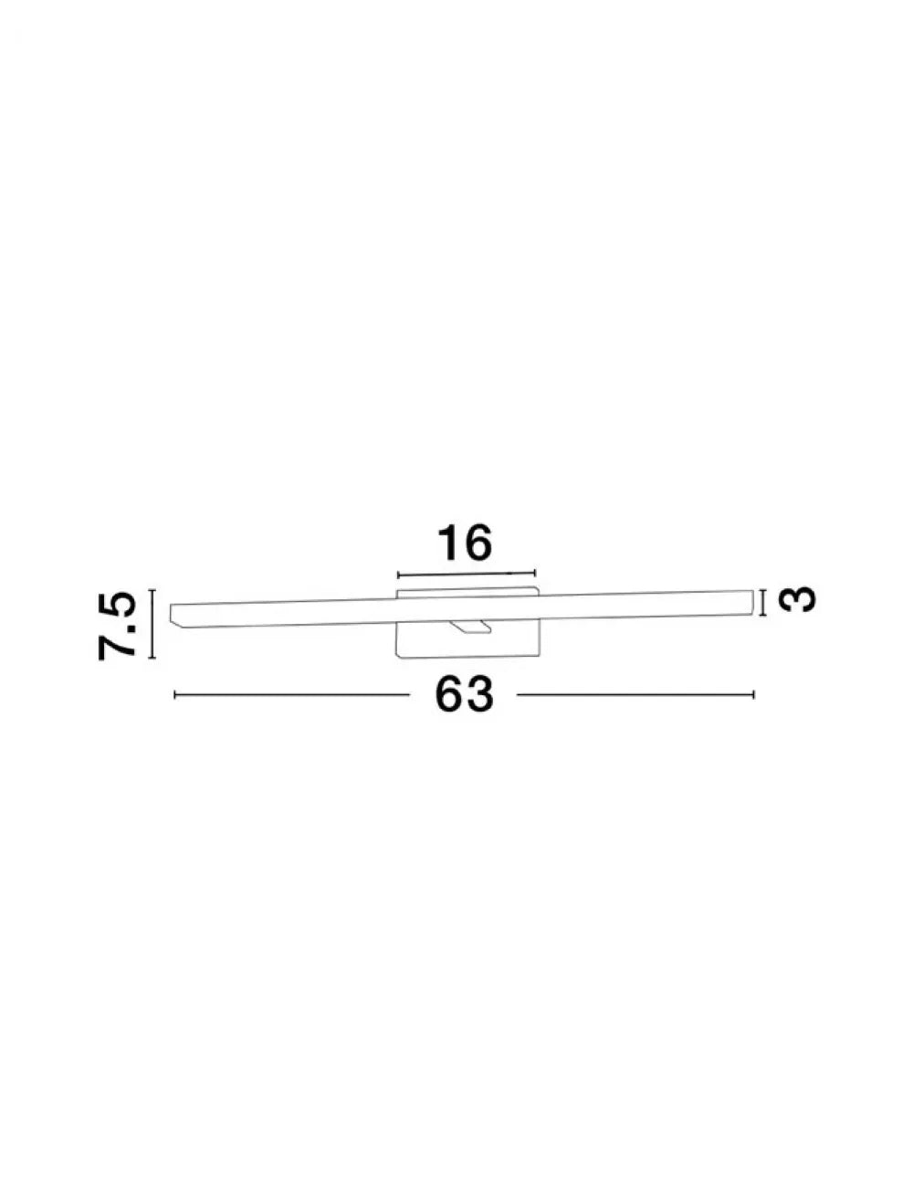Aplica de perete structura din Aluminiu Alb si abajur din Acrilic Alb H7.5xL63cm IP44 18W 1513lm 3000k FLAT