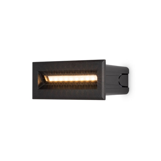 Spot incastrat pentru iluminat scari din Metal Negru 5W 400lm 3000k L14xH5cm Bosca