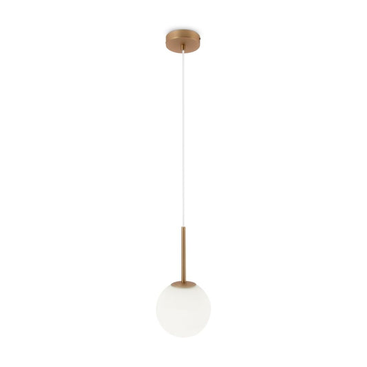 Pendul din Metal si Sticla Auriu/Alb D15xH180cm Basic form