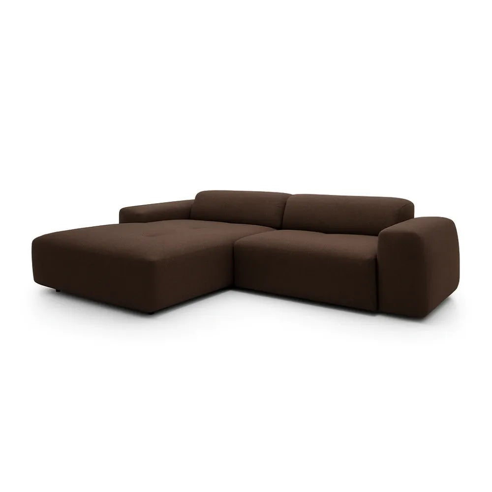 Coltar Loran fix in forma de L din catifea Vogue maro L264×180×H65 cm