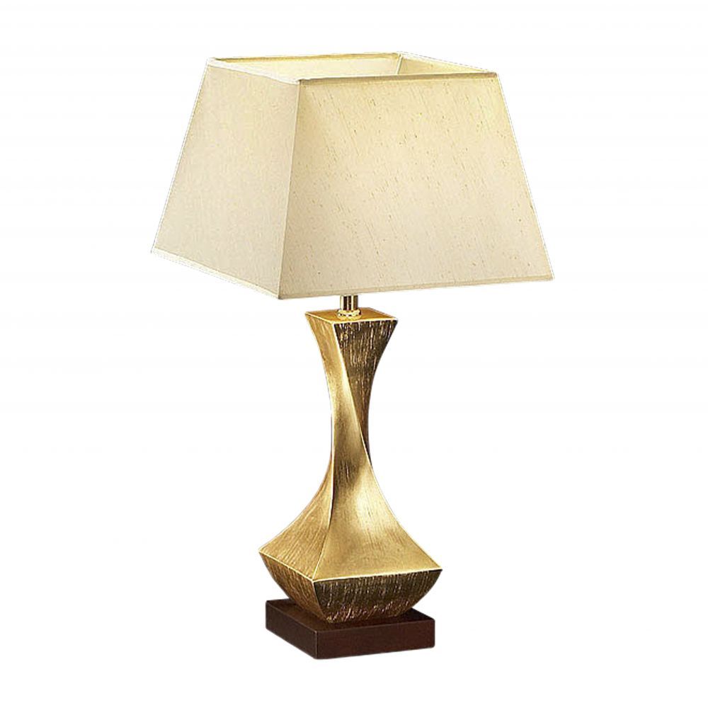 Veioza din Textil si Lemn Alb/Auriu L33xH64cm Deco
