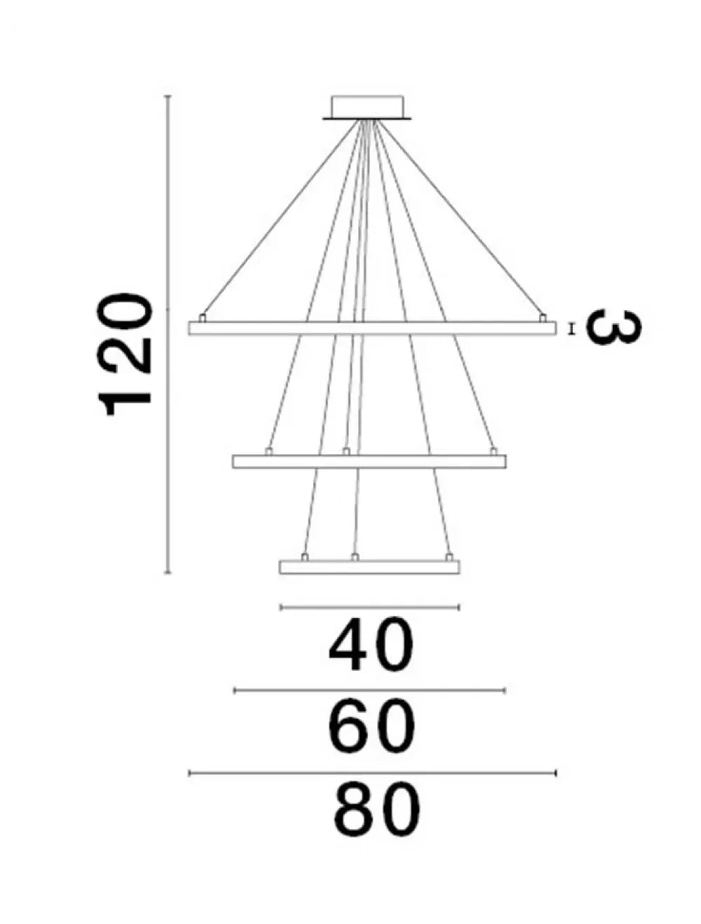 Candelabru din Aluminiu Negru H120xL80cm IP20 108W 2245lm 3000k EMPATIA