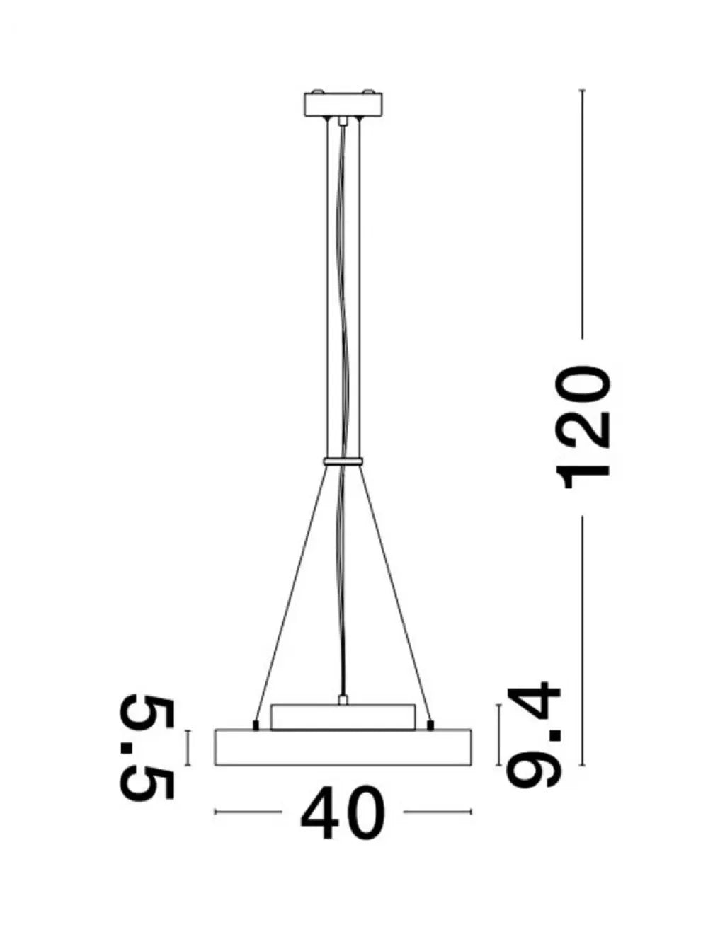 Pendul din Aluminiu Negru H5,5-120xL40cm IP20 24W 2341lm 2700-6000k PERFECT