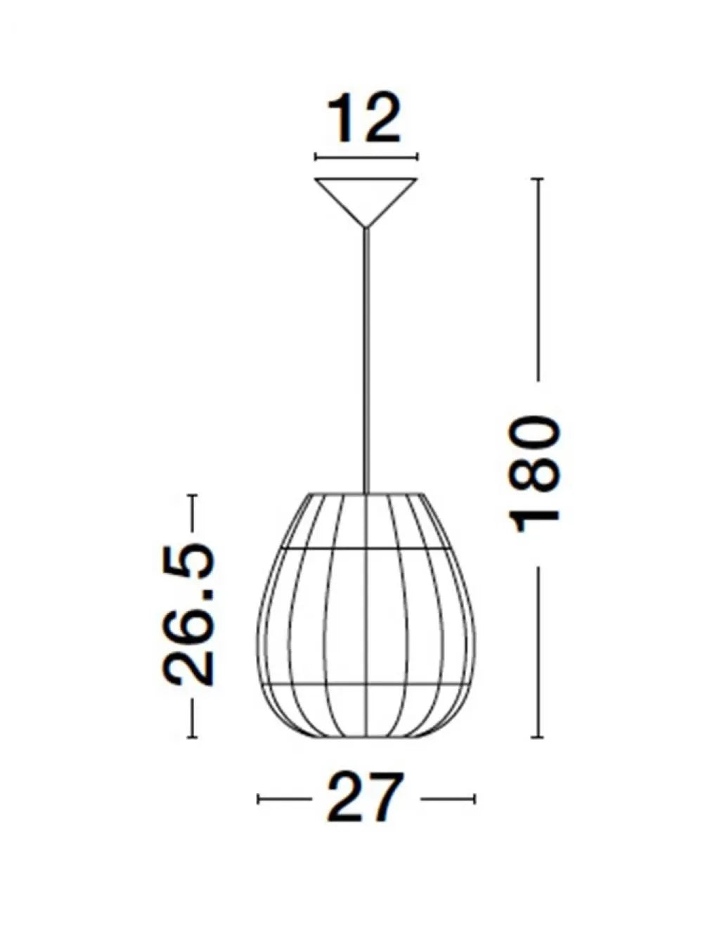 Pendul structura din Metal Negru si abajur din Ratan Bej H180xL27cm IP20 MARLO