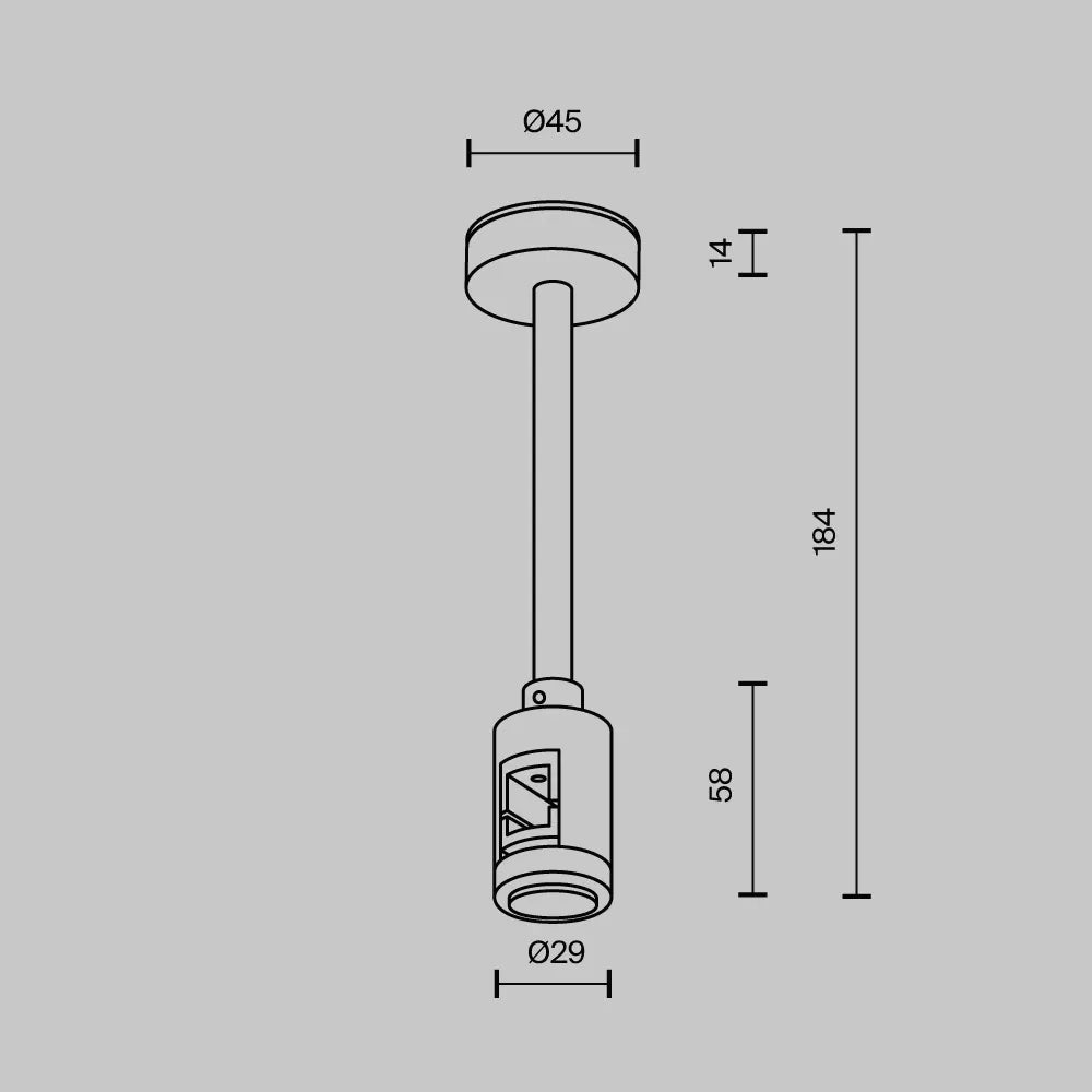 Suport scurt de tavan 138 mm Flarity din Aluminiu Alama
