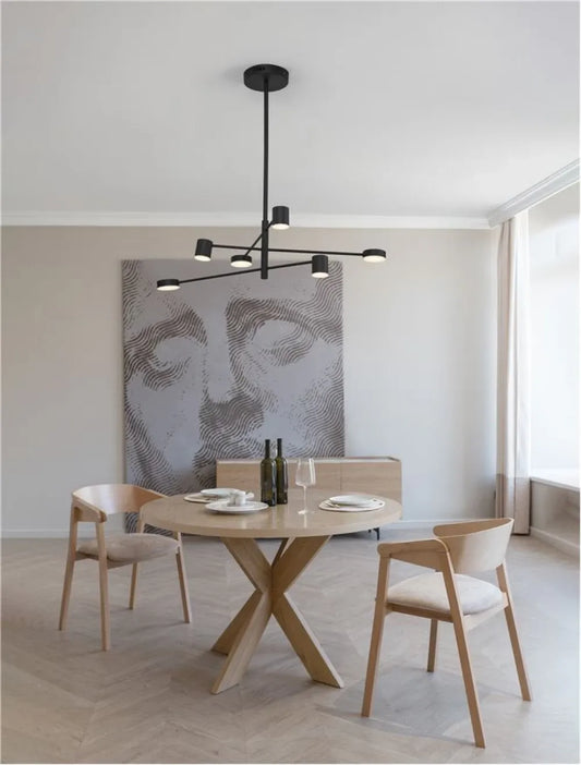 Candelabru structura din Aluminiu Negru si abajur din Acrilic Alb H95xL100cm IP20 28W 594lm 3000k NORDIK