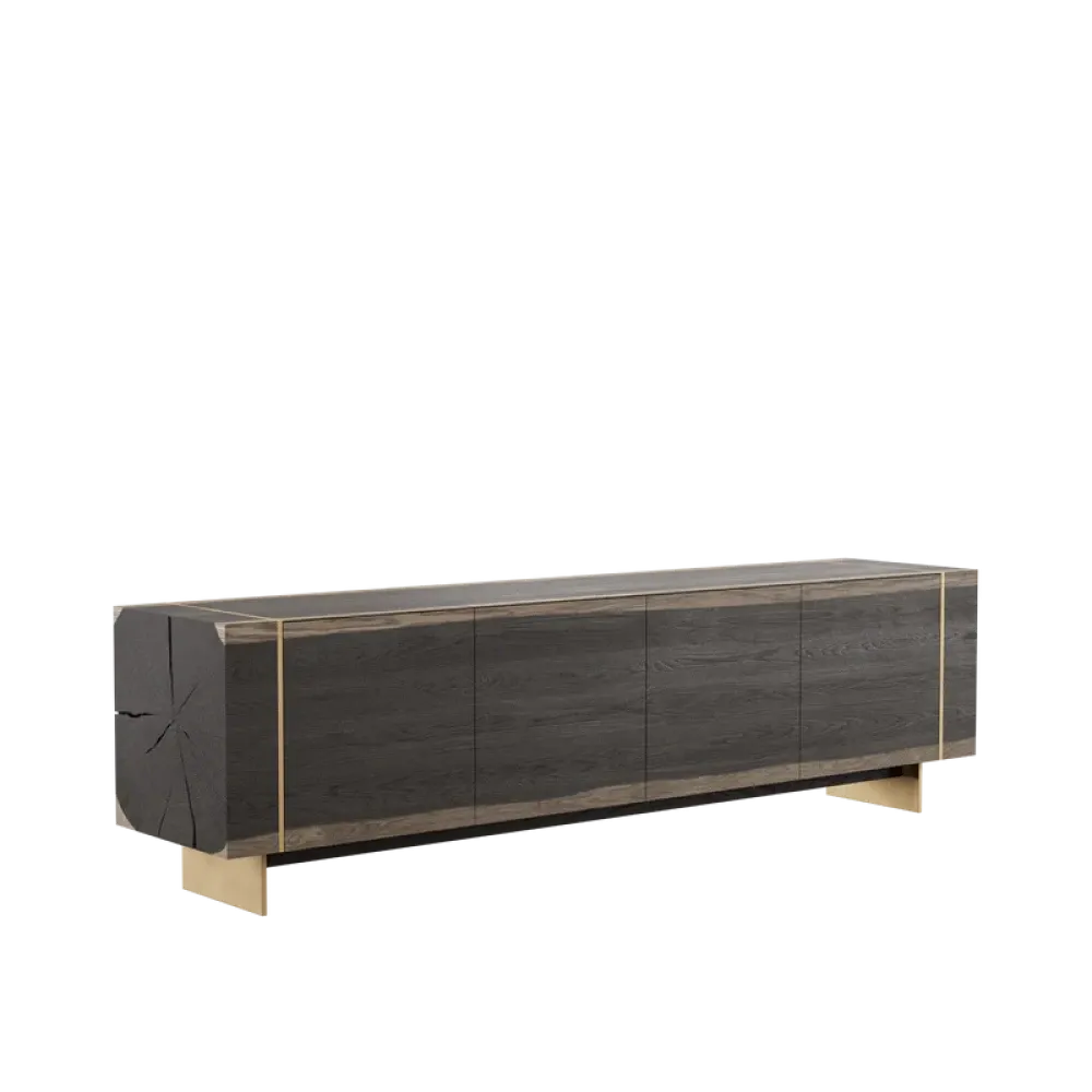 Comoda TV 4 usi din Lemn de Stejar L228cm Beams
