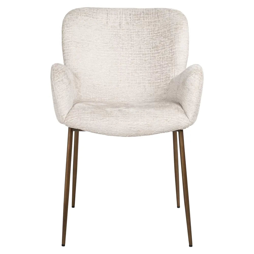 Scaun tapitat cu Stofa fusion Crem cu picioare din Metal Auriu H85xL57xA63cm Amber Richmond Interiors