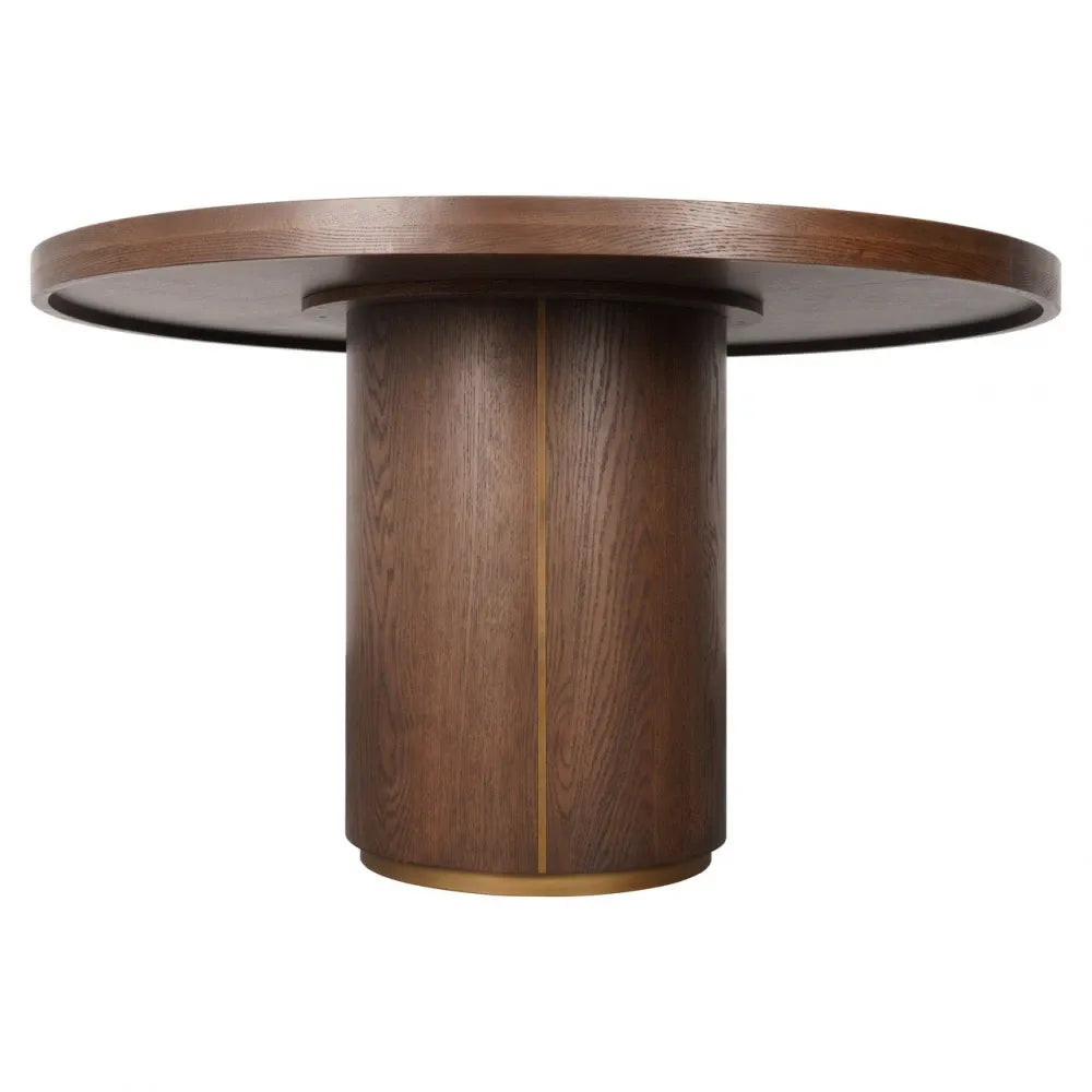 Masa rotunda din Metal/Lemn Auriu/Maro si Lemn/In Maro/Bej D130xH76cm Willox Richmond interiors