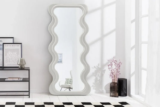 Oglinda cu rama din Poliuretan/MDF Alb H160xL70cm Curvy