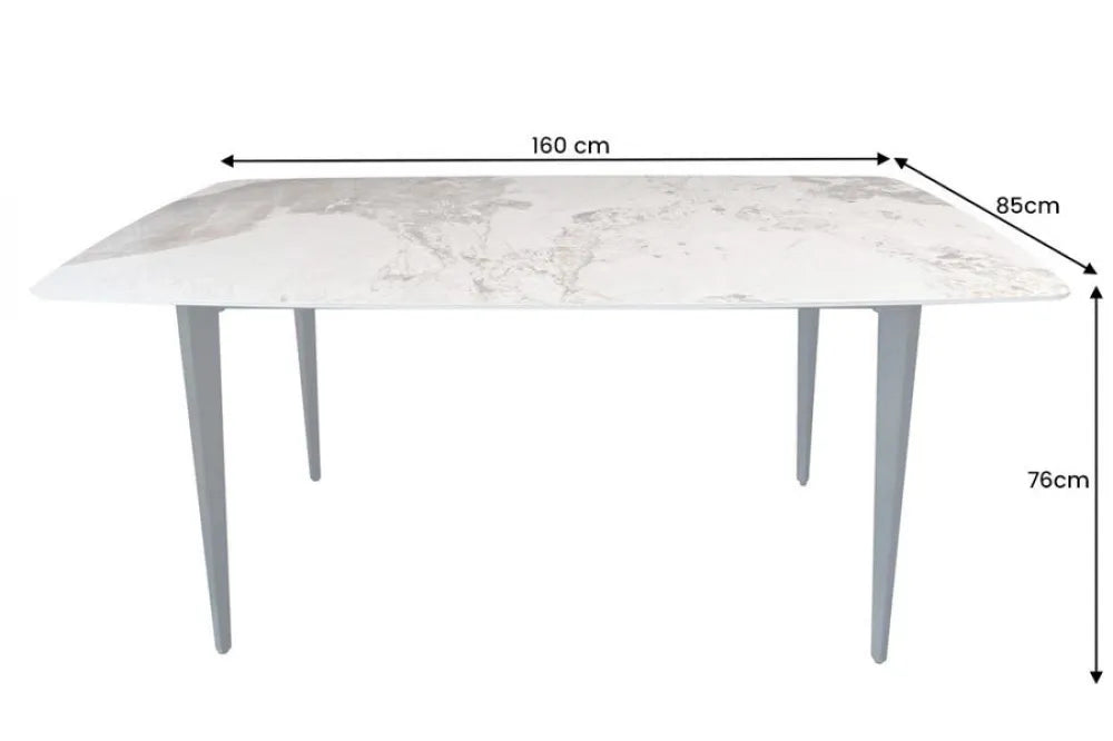 Masa din Ceramica Multicolor si Metal Negru L160xH85cm Milano