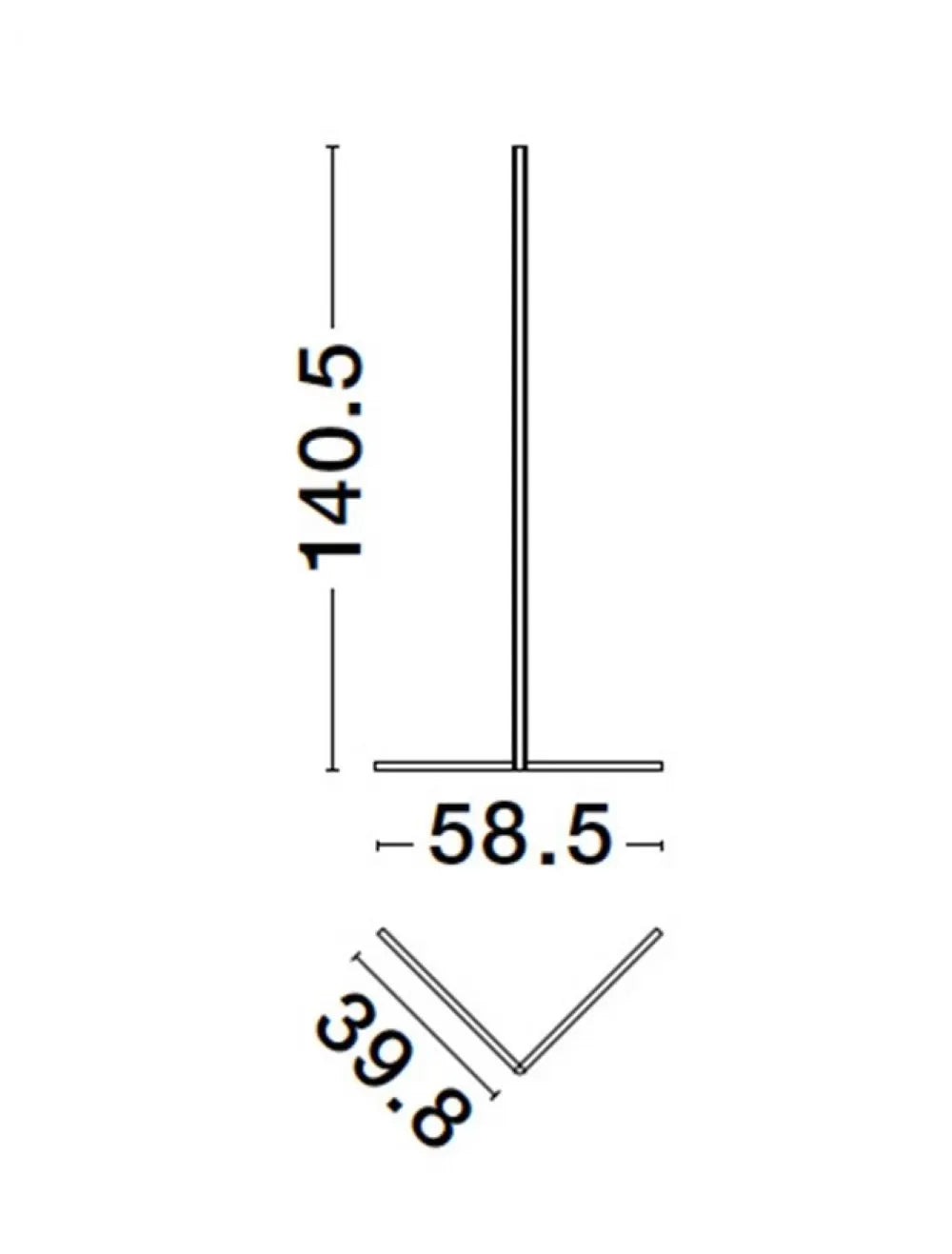 Lampa de podea structura din Aluminiu Alb si abajur din Acrilic H140.5xL58.5cm IP20 18W 1700lm 3000k V-LINE