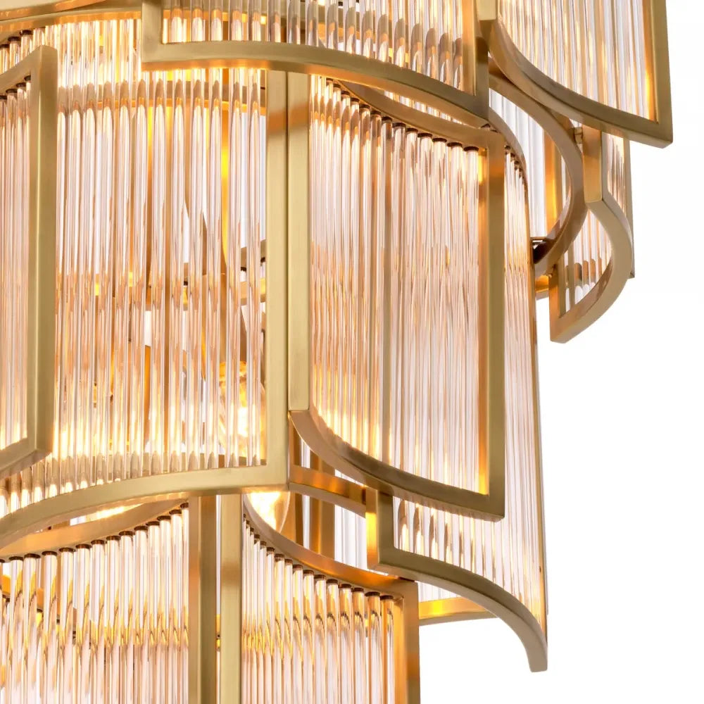 Candelabru din Metal Alama atichizata si Sticla Transparent H84xD58cm Jet set Eichholtz