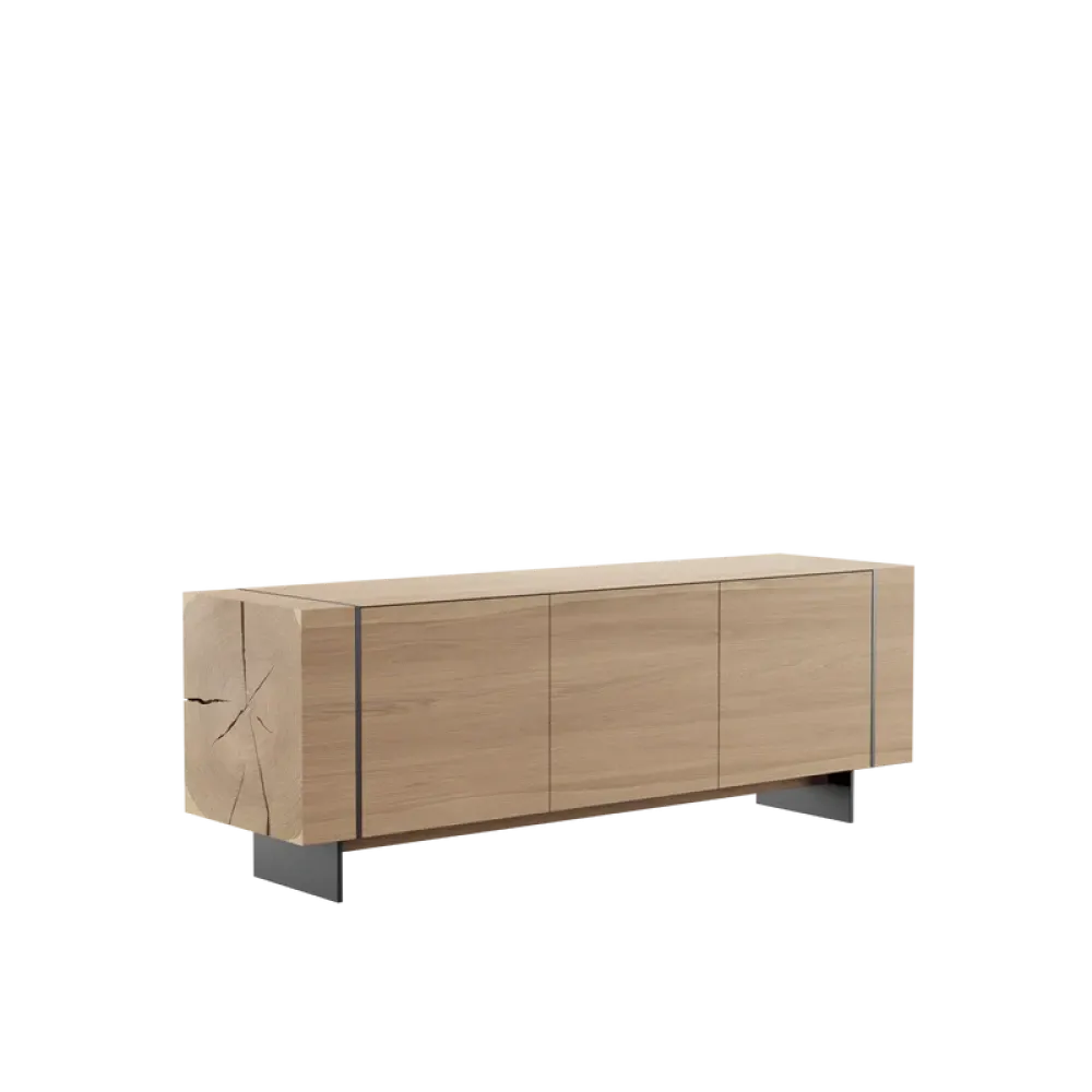 Comoda TV 3 usi din Lemn de Stejar L180cm Beams