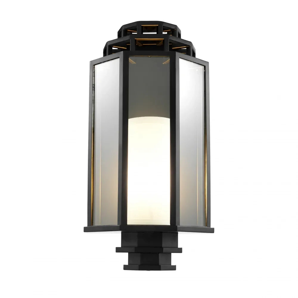Aplica de perete din Metal Negru si Sticla Transparent H48.5xL24cm Monticello Eichholtz